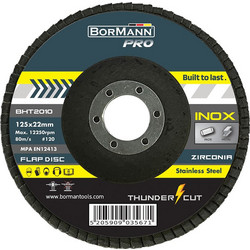 Bormann Pro BHT2010 Δίσκος Λείανσης ''THUNDER-CUT INOX ΜΕ ΦΥΛΛΑΡΑΚΙΑ Φ125x22 120