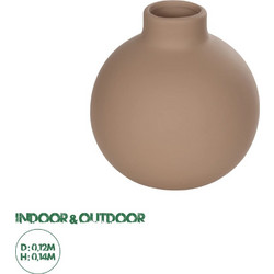 GloboStar(R) Artificial Garden MAURITIUS 21259 Διακοσμητικό Κεραμικό Βάζo ΚαφέΠ12 x Μ12 x Υ14 cm