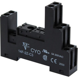 CSR-S50F3 (14F-2Z-C3) CYO - Βάση Ράγας DIN 2 Επαφών για Mini Relay Μαύρη 12A 300VAC
