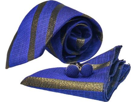 Σετ Γραβάτα με Ποσέτ Golden Blue