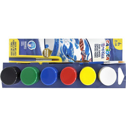 Carioca 6x25ml Σετ Νερομπογιές με Πινέλο 6 Χρώματα 40433