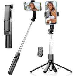 Selfie Stick 3 σε 1 με Τρίποδο, Ασύρματο Χειριστήριο και Περιστροφή 360 C18