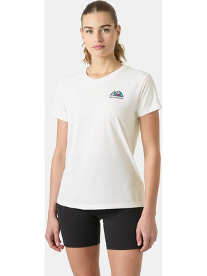Helly Hansen Skog Recycled Graphic Γυναικεία Μπλούζα Κοντομάνικη White