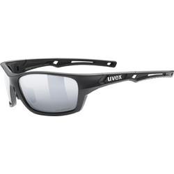 Uvex Sportstyle 232 S53.3.002.2250 Αθλητικά Γυαλιά Ηλίου Ορθογώνια Κοκάλινα Μαύρα με Μαύρο Καθρέπτη Φακό
