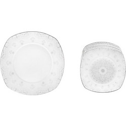Σετ πάστας πορσελάνη 7 Τεμ. 1*27cm και 6*19cm τετράγωνο γκρι σχέδια TC-12149S 910-1116-SET
