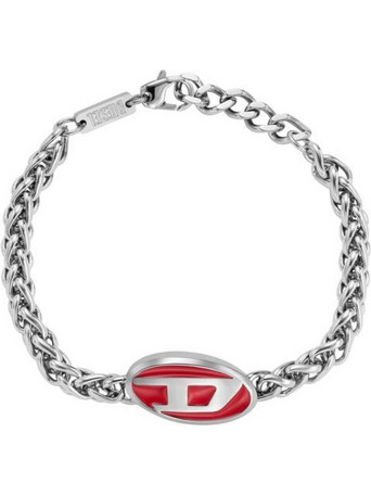Diesel Ανδρικό Βραχιόλι Αλυσίδα από Ατσάλι Ασημί DX1445040