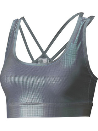 Puma Mid Impact Concept Bra Αθλητικό Μπουστάκι με Μέτρια Στήριξη Ασημί 521372-42