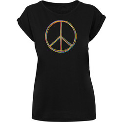Peace_Multicolor with Ladies Extended Shoulder Tee black