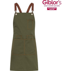 Ποδιά Μπαρίστα / Σερβιτόρου Unisex Santorini - Gabardine Χακί 25P01H438 - Οι Τιράντες Πωλούνται Ξεχωριστά Χακί Giblor's