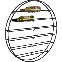 Κάβα Μπουκαλιών Επιτοίχια Rack Redondo PT4271BK Φ80cm Black Present Time Μέταλλο