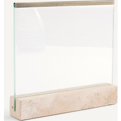 Κορνίζα από γυαλί και τραβερτίνη Μ4xΠ22cm