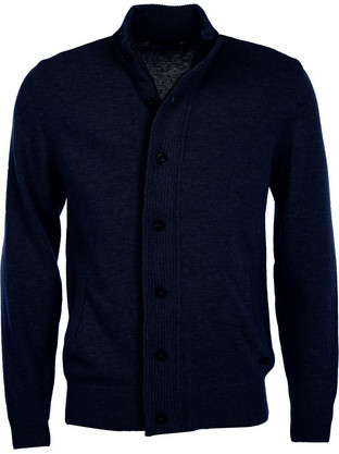 Barbour Patch Zip Ανδρική Ζακέτα Πλεκτή με Κουμπιά Navy Μπλε Μπλε MKN0731NY91
