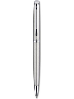 Waterman Hemisphere Stainless Steel CT + Leather Pouch Σετ Στυλό Διαρκείας 0.7mm Μαύρο