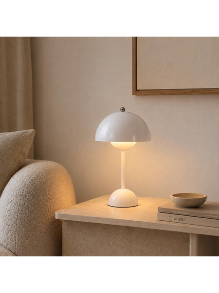 Φωτιστικό επιτραπέζιο Nextdeco LED μεταλλικό και ακρυλικό λευκό αφής Φ18xΥ31εκ