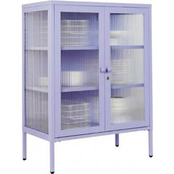 STEELEN COLOR Μεταλλική Ντουλάπα 80x40x90cm Πάχους 0.8mm Εσωτερικού Χώρου Βιτρίνα με Τζάμι και Πόδια Lilac