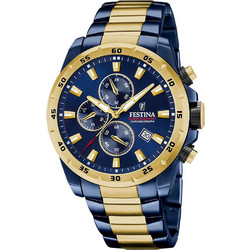 Festina Ανδρικό Ρολόι Χρονογράφος με Μπλε Μεταλλικό Μπρασελέ F20564/1
