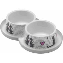 Moderna Cats in Love Ποτίστρα / Ταΐστρα Μπωλ Γάτας Διπλό 2x350ml