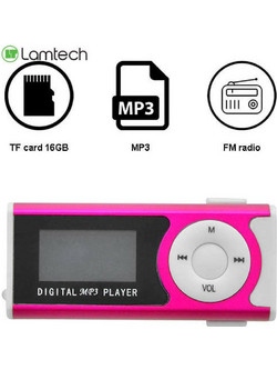 Lamtech LAM0201 MP3 Player 16GB με Ραδιόφωνο Ροζ