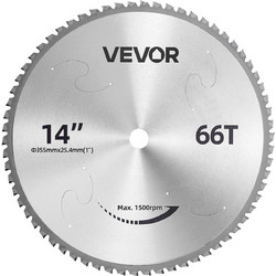 VEVOR Δίσκος Κοπής Μετάλλου 355,6 mm 66 Δοντιών Cermet για Φαλτσοπρίονο ZBJJP14INCH05X4DP001V0