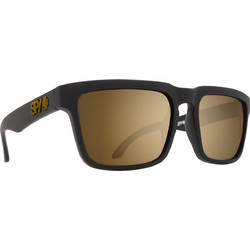 SPY Helm 2 Soft Matte Black Happy Bronze Gold Ανδρικά Γυαλιά Ηλίου Τετράγωνα Κοκάλινα Μαύρα με Καφέ Καθρέπτη Φακό