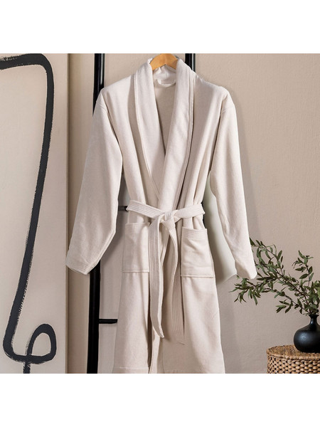 Nef-Nef Homeware Μπουρνούζι Elements Unit Με Γιακά Ecru