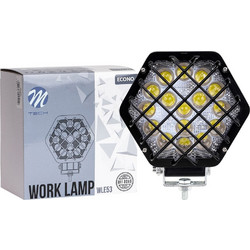 ΠΡΟΒΟΛΕΑΣ ΕΡΓΑΣΙΑΣ 12-30V 48W 16X3WSMD LED max1600lm ΕΞΑΓΩΝΟΣ 138x124x65mm SPOT ECONO M-TECH - 1 Τεμ. - M-Tech - WLE53/MT