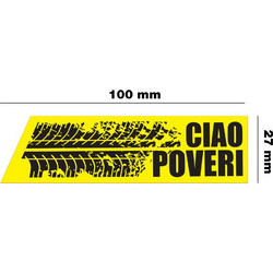 ΑΥΤΟΚΟΛΛΗΤΟ CIAO POVERI ΚΙΤΡΙΝΟ 100x27mm SIMONI RACING - 1 ΤΕΜ. - Simoni Racing - SRCR/CP
