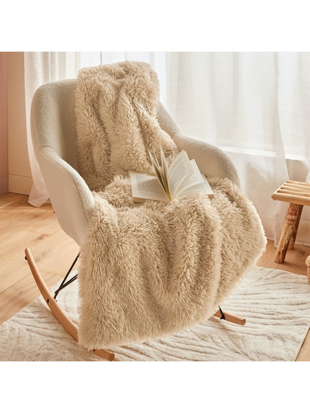 Γούνινη Κουβέρτα Καναπέ (120x150) A-S Duvia Beige 223362B