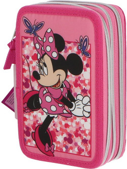 Disney Minnie Mouse Κασετίνα Γεμάτη Ροζ
