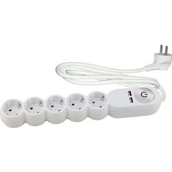 ΠΟΛΥΠΡΙΖΟ ΑΣΦΑΛΕΙΑΣ ΜΕ ΔΙΑΚΟΠΤΗ ΚΑΙ 2 USB ΚΑΛΩΔΙΟ 1,5M 5 ΘΕΣΕΩΝ