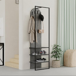 Έπιπλο εισόδου Archy Megapap χρώμα γκρι ρετρό 53x31,7x180εκ