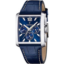 Festina Ανδρικό Ρολόι Χρονογράφος με Μπλε Δερμάτινο Λουράκι F20636/2