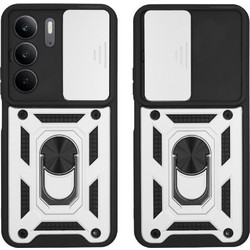 Sonique Ring Armor CamPro Θήκη για Realme C75 Ασημί