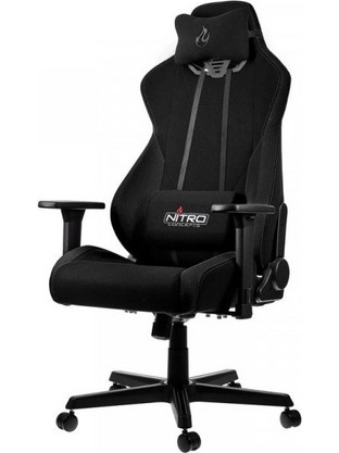 Nitro Concepts S300 EX Καρέκλα Gaming Υφασμάτινη με Ρυθμιζόμενα Μπράτσα Μαύρη NC-S300EX-B