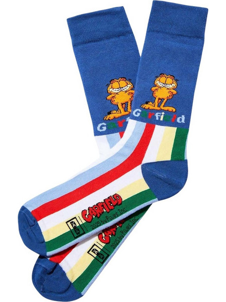 Besocks(R) Organic Cotton Socks BeGarfield Stripes Blue 648061-GARFIELD-STRIPES-BL