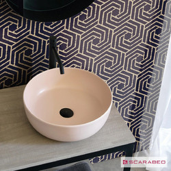 Scarabeo Glam Επικαθήμενος Νιπτήρας Μπάνιου Στρογγυλός Πορσελάνης 39x14cm Ροζ 502-1807-810