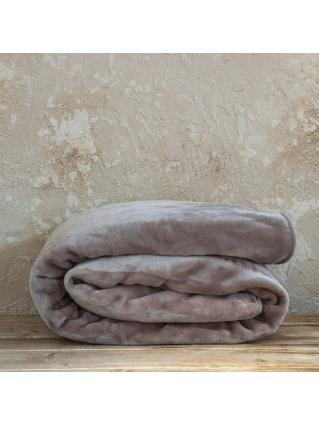 Κουβέρτα Βελουτέ Μονή 160x220cm Coperta Cigar Beige Nima Home
