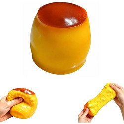 Crunchy Caramel Pudding Stress Ball, Bead Filled | Slow Rising Stress Relief Squeeze