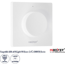 GLOBOSTAR(R) 71443 MiBOXER K1 TONE CCT Ασύρματο Χειριστήριο Τοίχου 1 Ζώνης 1/2CH DC 3V 1xCR2032 Μπαταρία IP20 - RF 2.4GHz + Εμβέλεια 30m - Λευκό - M8.6xΠ8.6xΥ2.7cm
