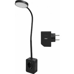 LED Φωτιστικό Τοίχου Aigostar με Πρίζα, USB-A & Type-C, 400lm - 3000K/4000K/6000K Μαύρο