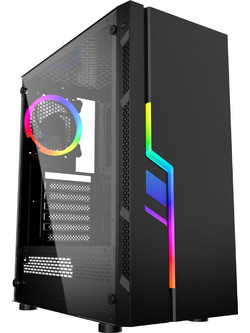 Gembird Fornax 2000 RGB Gaming Midi Tower Κουτί Υπολογιστή RGB με Πλαϊνό Παράθυρο