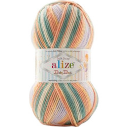 Νήμα για πλέξιμο ALIZE BABY BEST BATIK AL-7917 100γρ. μπεζ, πράσινο και πορτοκαλί