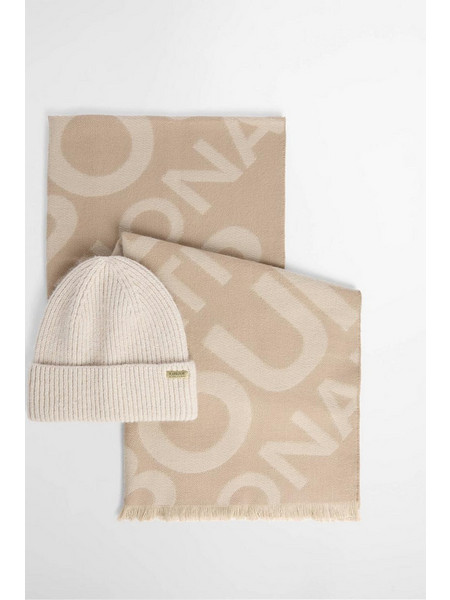 BARBOUR INTERNATIONAL B.INTL PENDLE BEANIE & KENNA SCARF GIFT SET LGS0105-BICR31.13 Cream
