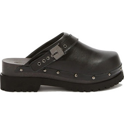 Pescura Cindy Leather wooden clogs with tank sole & back strap Scholl Μαύρο
