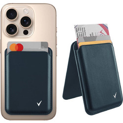 Volte-Tel Θήκη Καρτών MagSafe Magnetic Anti-RF με Stand Leather Blue