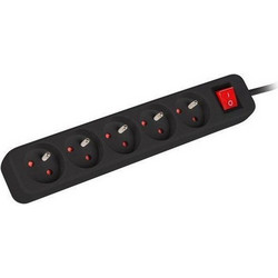 Lanberg Power Extension 1.5 m 5 Ac outlet(s) Indoor Black - (PS1-05E-0150-BK)