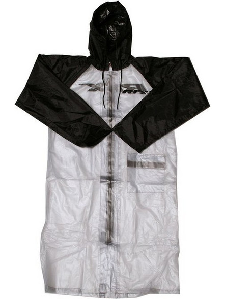 RFX Race Series Rain Coat Long Size Adult Medium - Clear/black