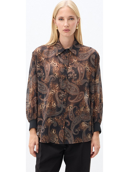Passager Γυναικείο Πουκάμισο Animal Print Καφέ