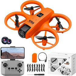Mini Drone με Κάμερα HD 8K, WiFi FPV, Αποφυγή Εμποδίων και Περιστροφή 360 - V66 - ΠΟΡΤΟΚΑΛΙ