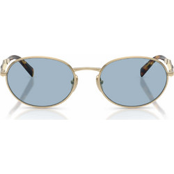 Prada PRD57S ZVN40Q Γυναικεία Γυαλιά Ηλίου Στρογγυλά Μεταλλικά Χρυσά με Μπλε Φακό